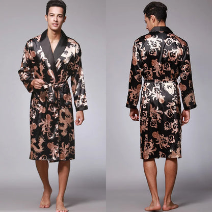 Golden Dragon Silk Bathrobe