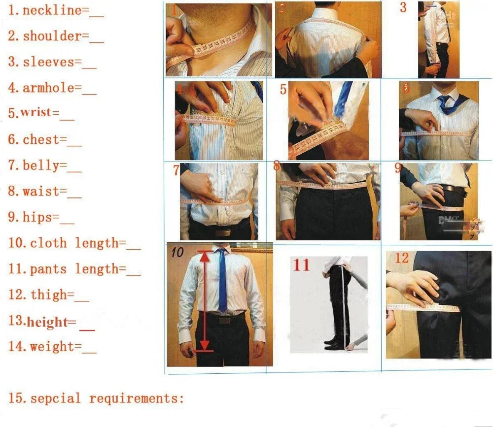 Peak-Lapel Stripe Groom Suit Set