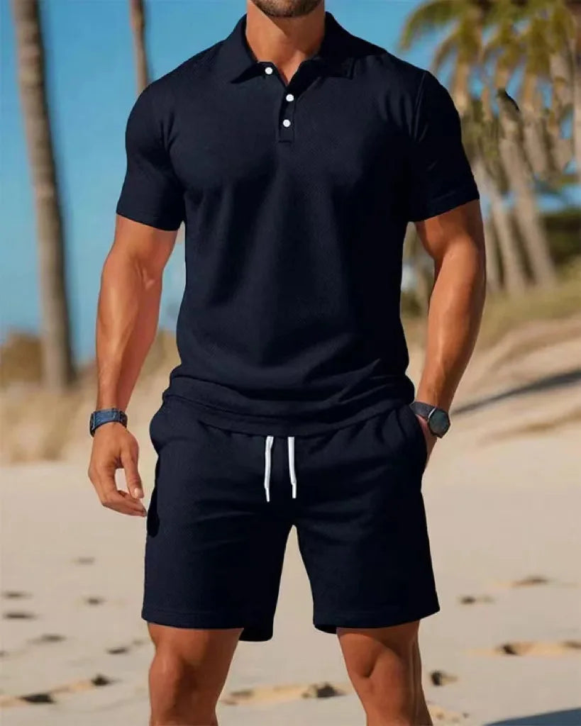 Polo Shirt Sports Two-Piece Set