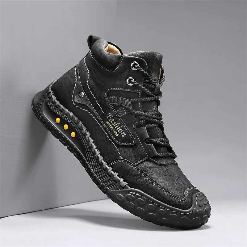 Microfiber Hand-stitched Retro Boots