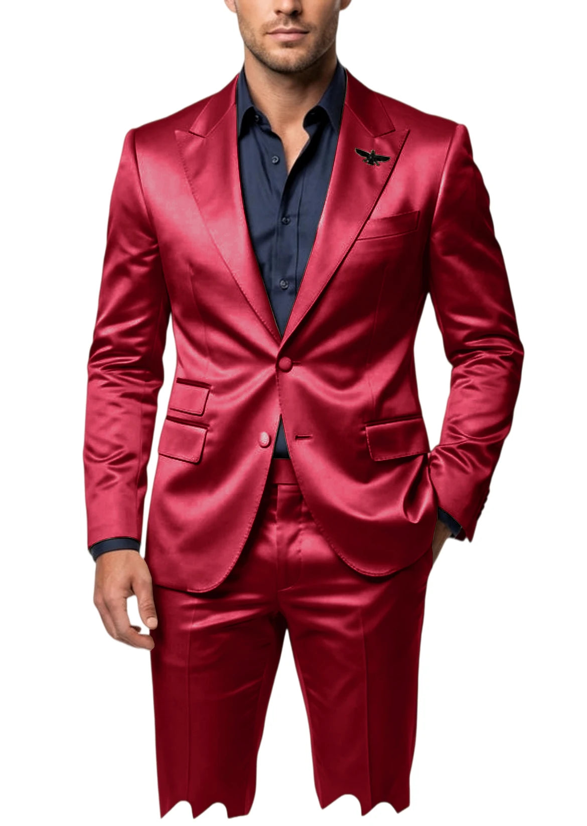 Satin Peak-Lapel Tuxedo Suit Set