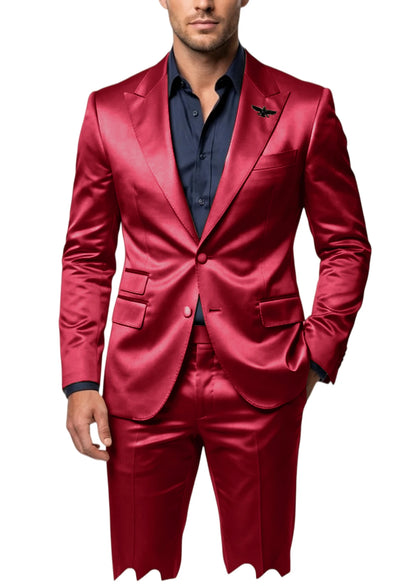 Satin Peak-Lapel Tuxedo Suit Set