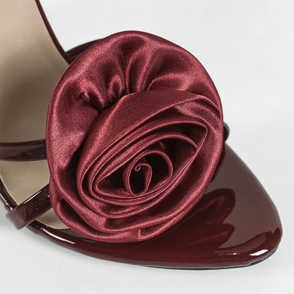 Floral Cross Strap Heels Sandals