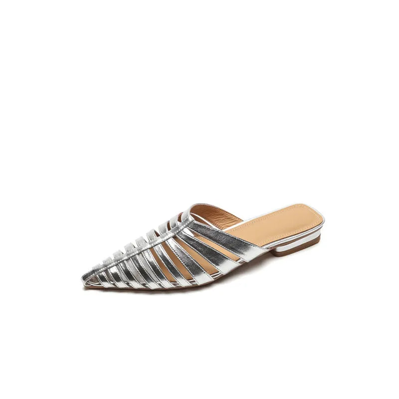 Leather Narrow Band Slippers