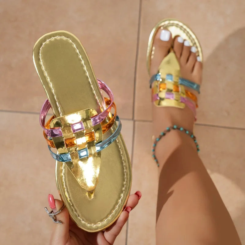 Women Light Print Summer Slides