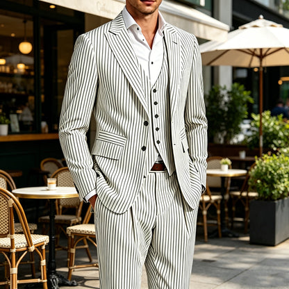 Pinstripe Three-Piece Formal Tuxedo