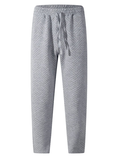 Jacquard Geometric Drawstring Trousers