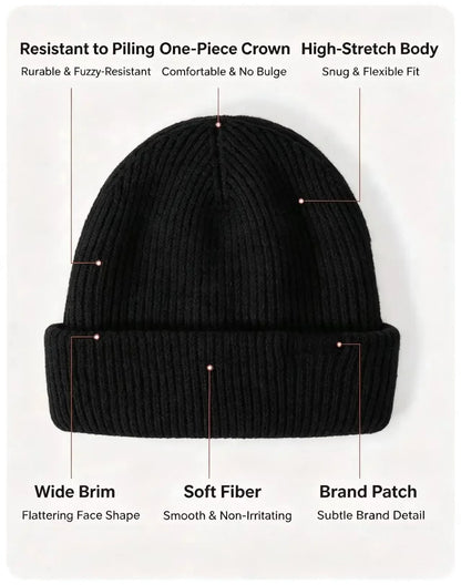 Double-Layer Embroidered Knit Hat