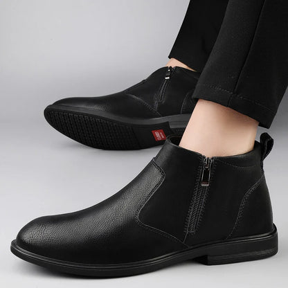 Cowhide Chelsea High-top Boots