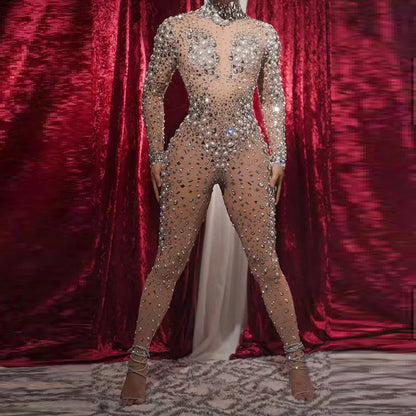 Shiny Pearl Slim Jumpsuit