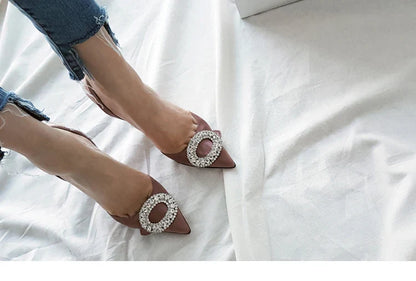 Wine Red Stiletto Sandals