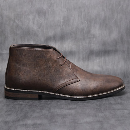 Leather Retro Ankle Boots