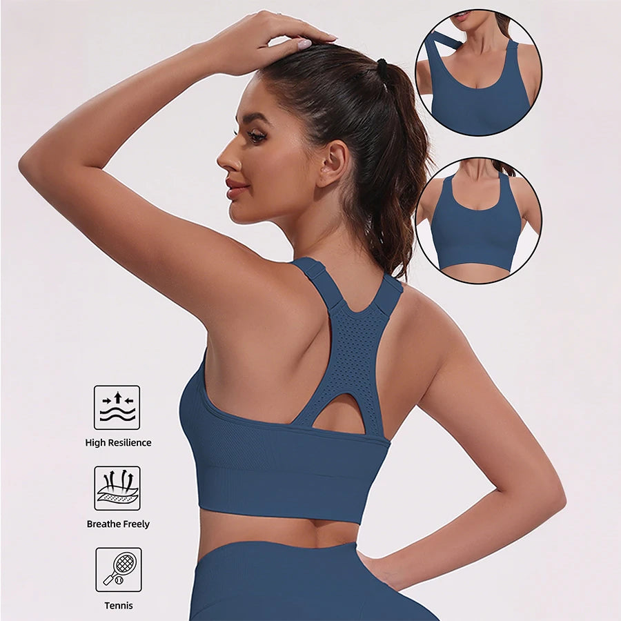 Hollow-Out Backless Sports Bra