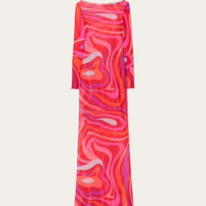 Sheer Mesh Bodycon Maxi Dress