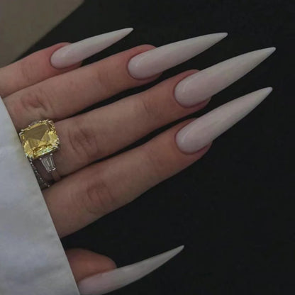 Almond Red Press Nails