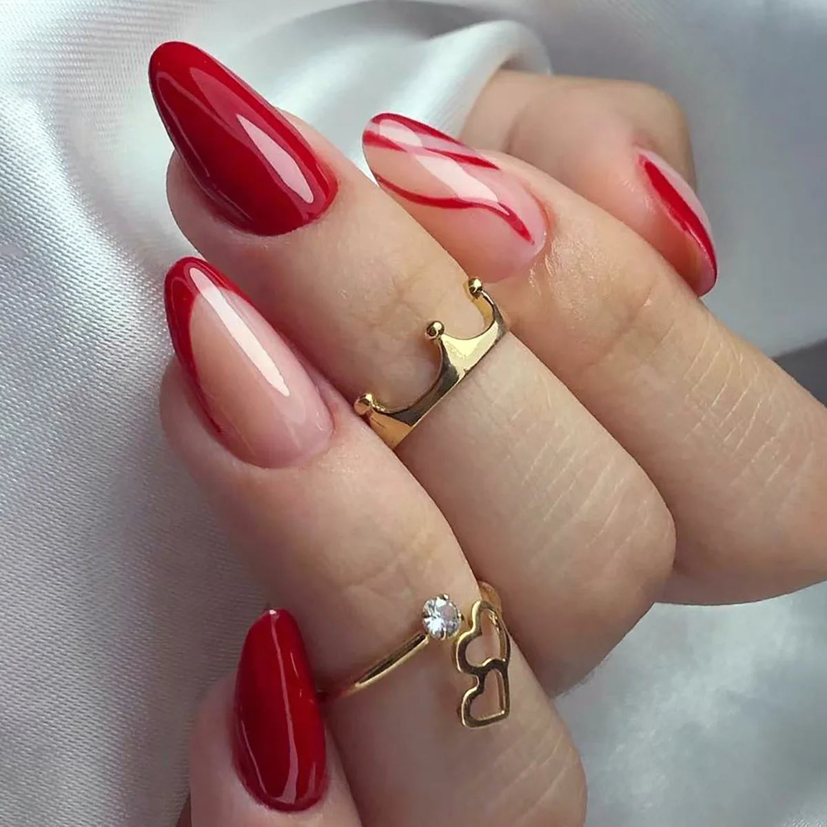 Wine Red Almond Press On Nails