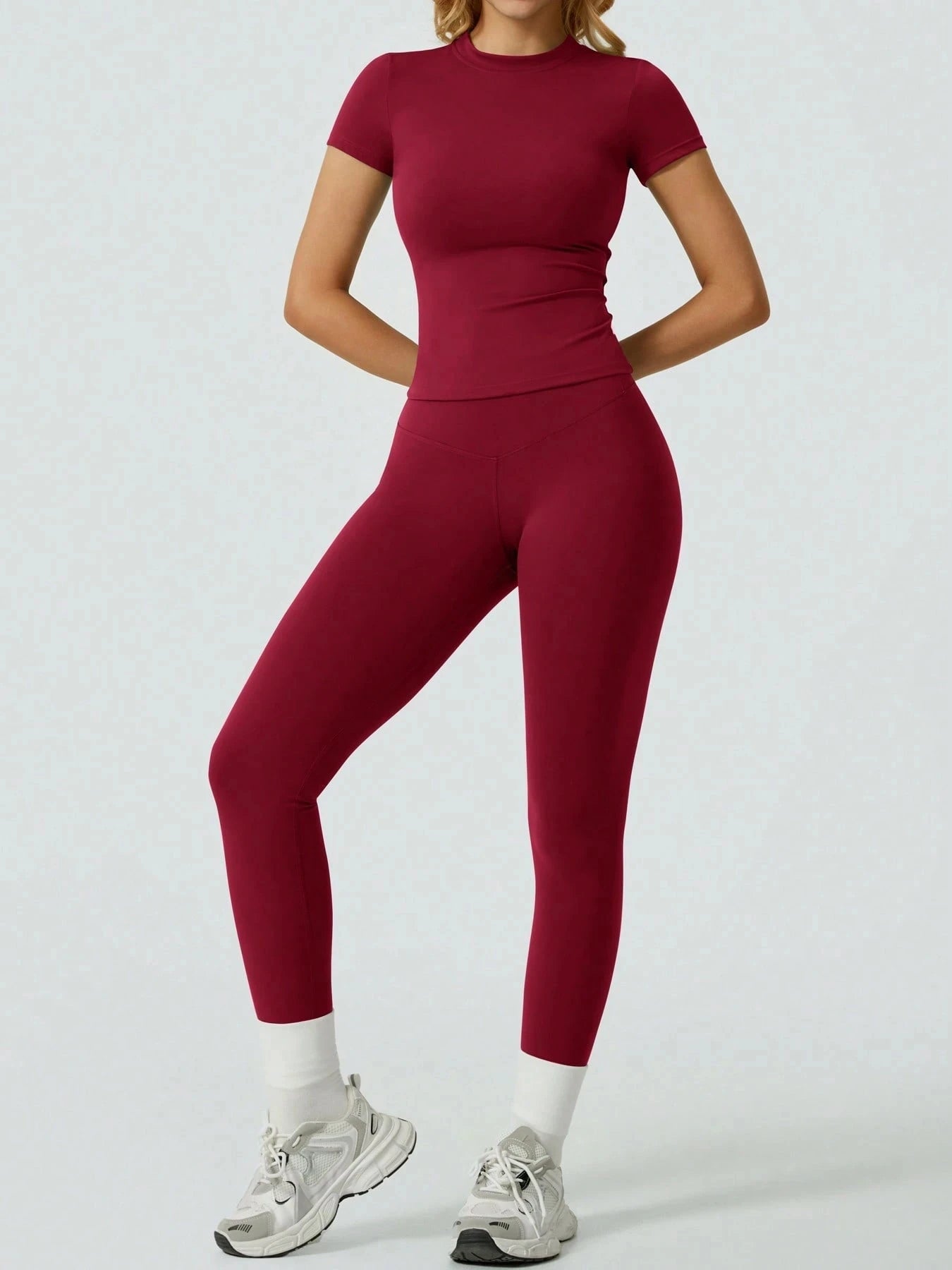 Short Sleeve Leggings Yoga Set