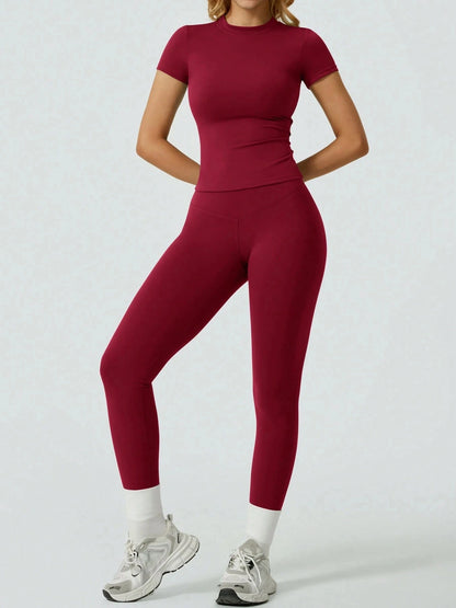 Short Sleeve Leggings Yoga Set