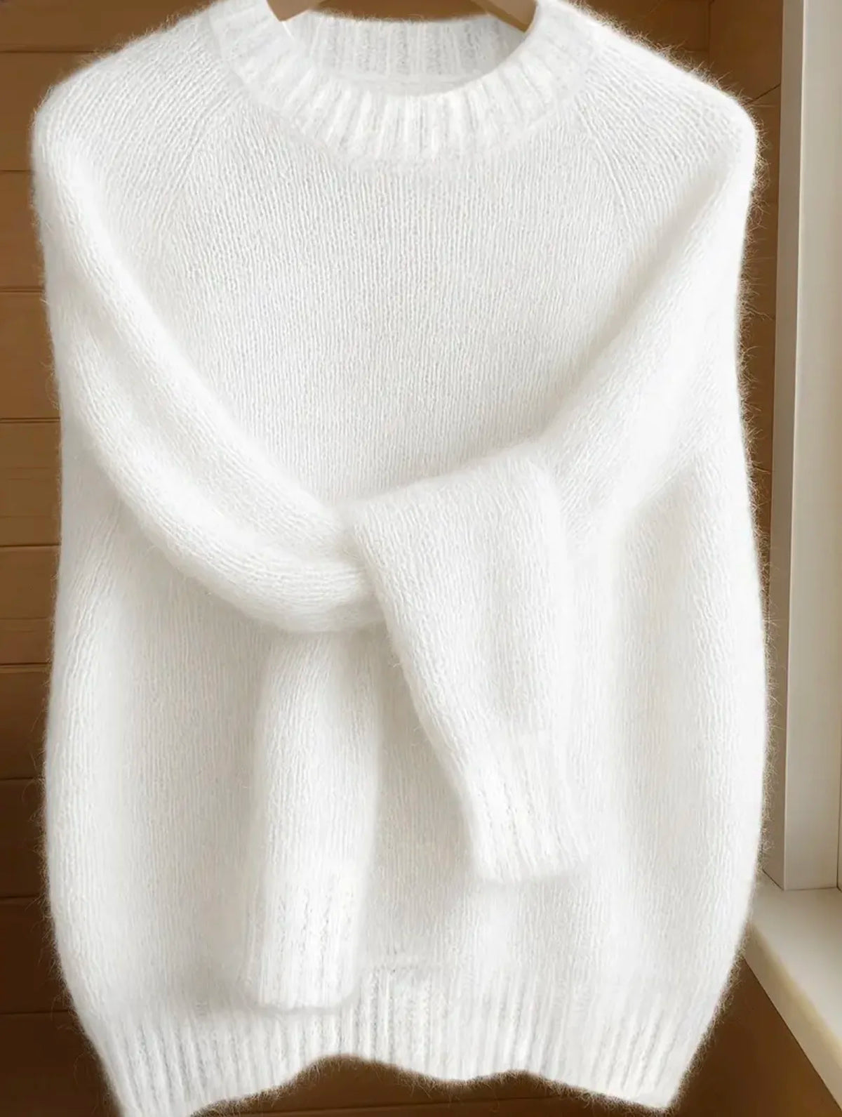 Wool Blend Round Neck Sweater