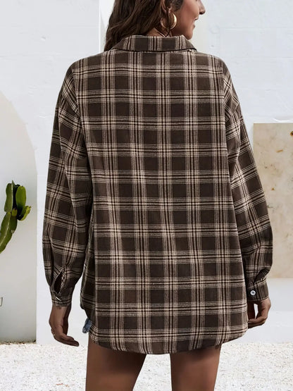 Plaid Flannel Button-Up Shirt