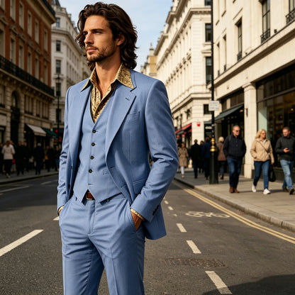 Retro Bell-Bottom Three-Piece Suit