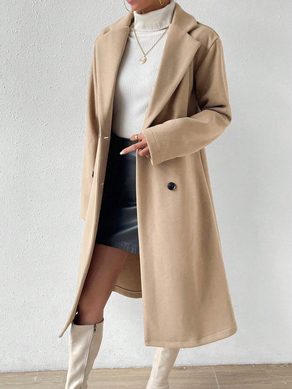 Double-Button Lapel Coat
