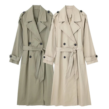 Belted Double-Breasted Trench Coat