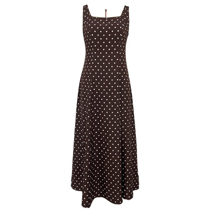 Polka Dot Sleeveless A-Line Dress