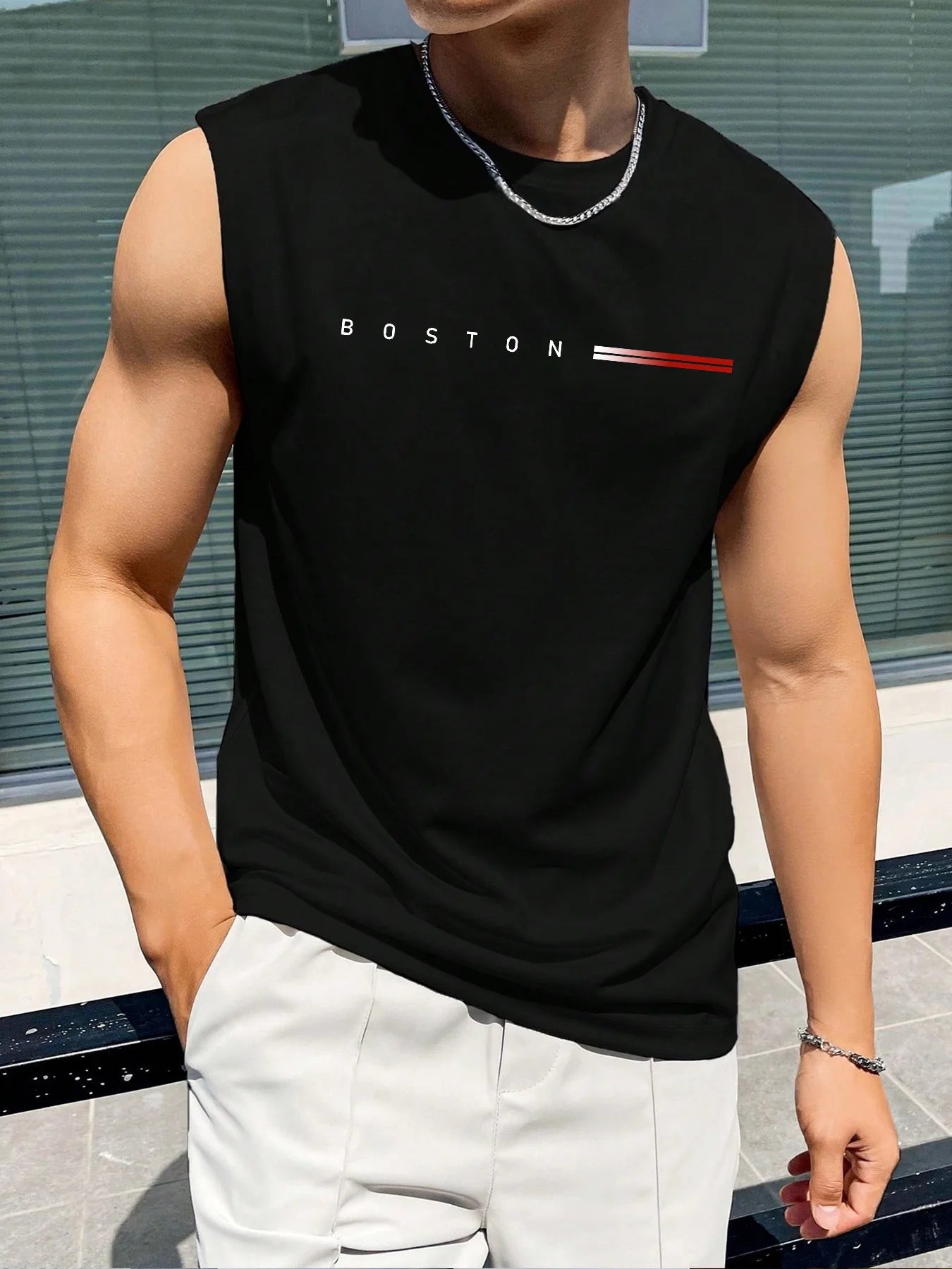 Cotton Round-Neck Sleeveless Vest