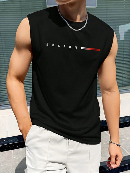 Cotton Round-Neck Sleeveless Vest