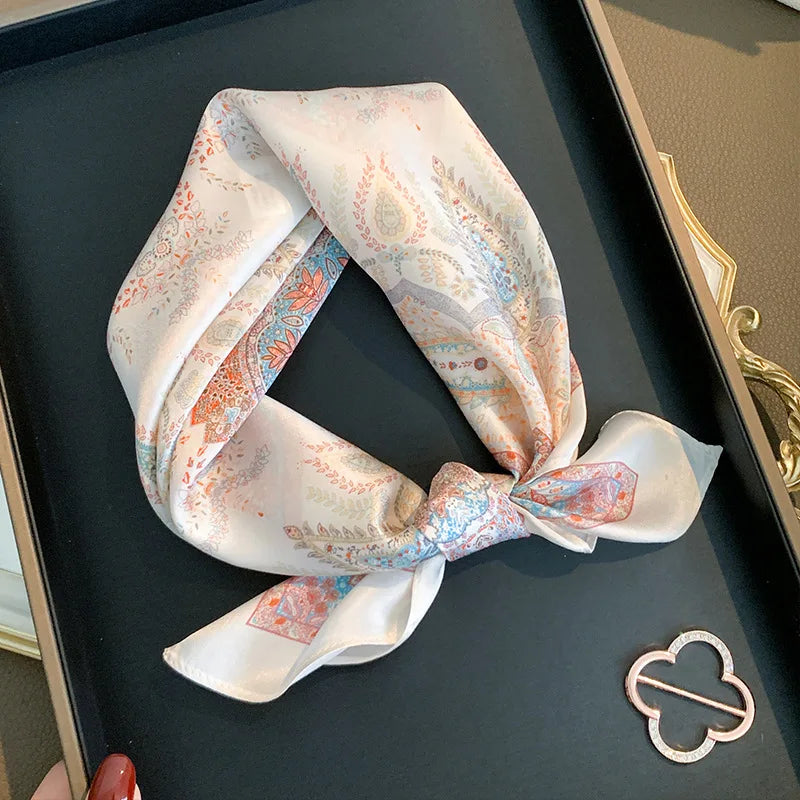 Paisley Print Satin Neck Scarf