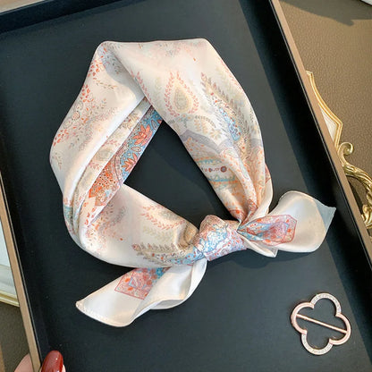 Paisley Print Satin Neck Scarf