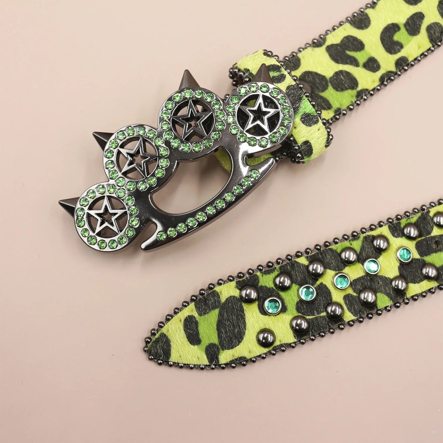 Rhinestone Leopard Belt