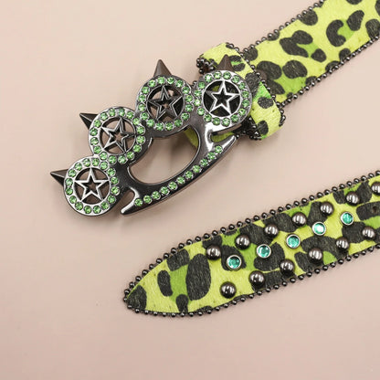 Rhinestone Leopard Belt