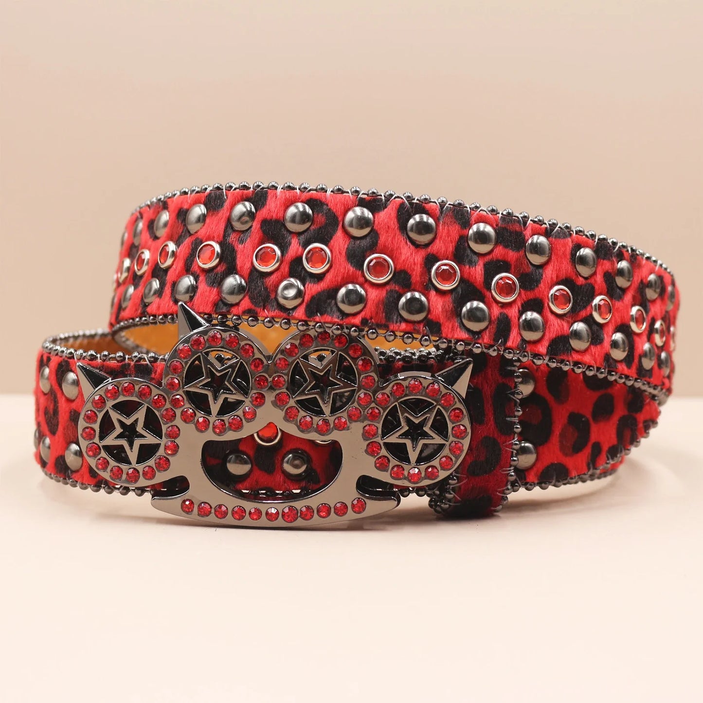 Rhinestone Leopard Belt
