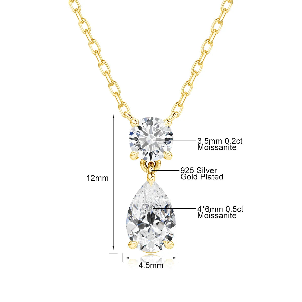 Pear Moissanite Pendant