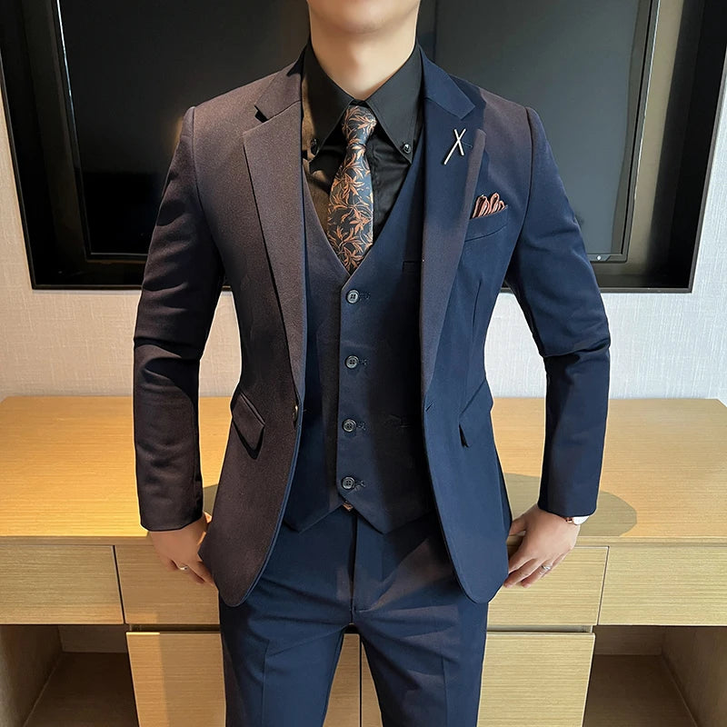 Groomsmen Three-Piece Suit Ensemble