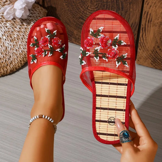 Air Mesh Print Summer Slides