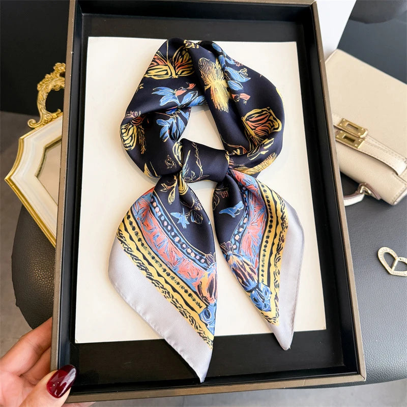 Floral Polyester Square Scarf