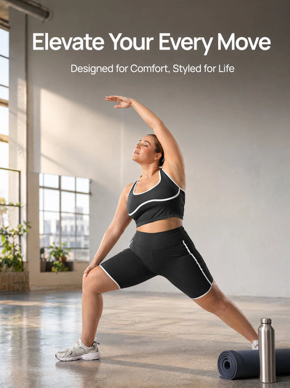 Plus Size Biker Shorts Set