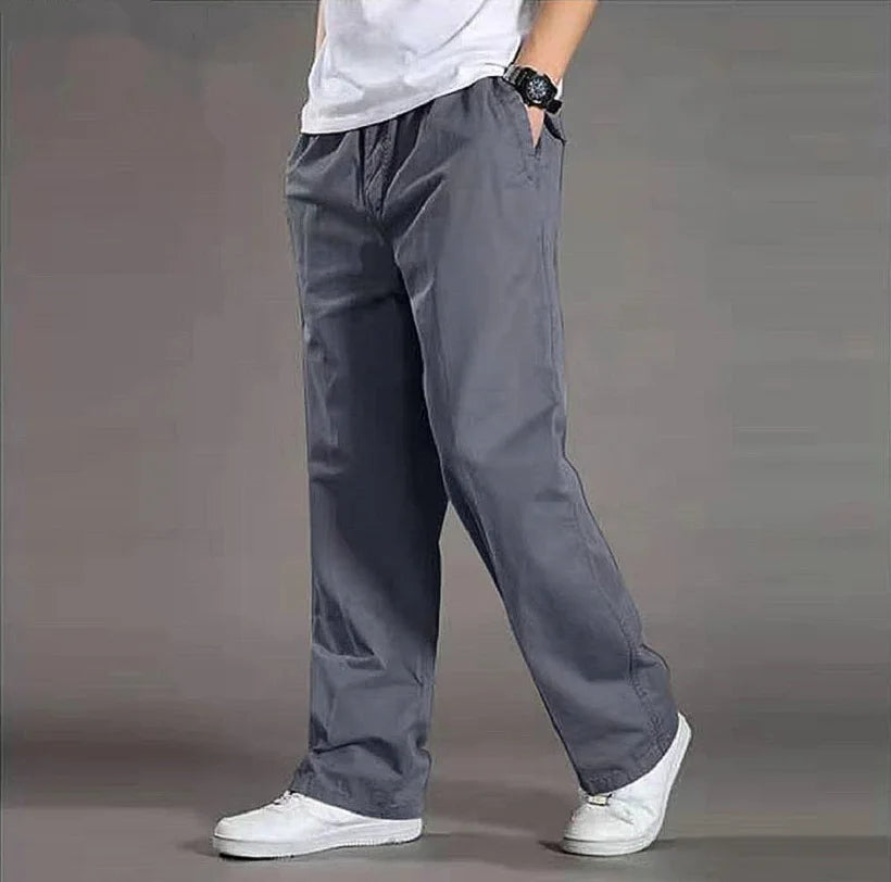 Thin Cotton Loose Straight Trousers