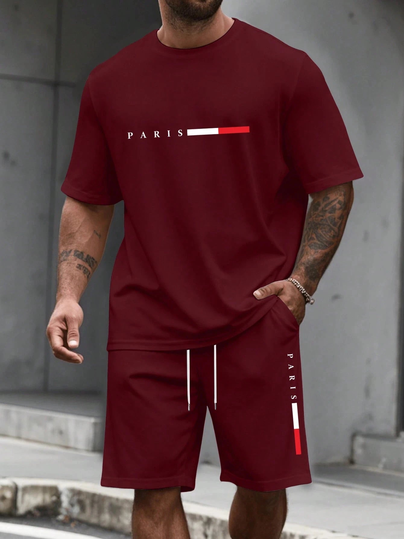 O-Neck Running Tracksuit Two-Piece Set