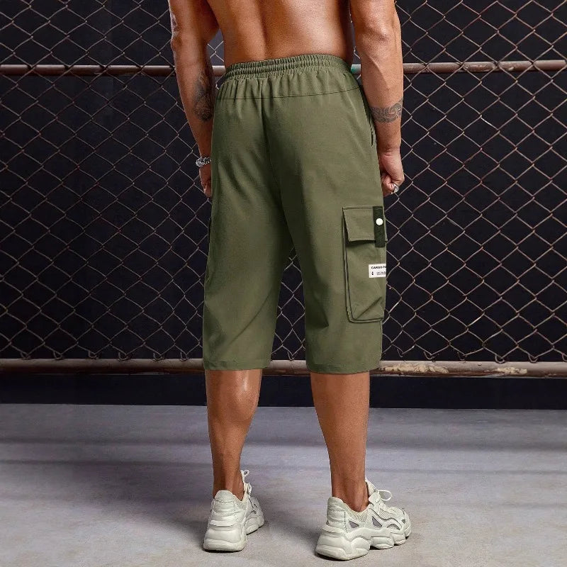 Straight Leg Cargo Capri Shorts