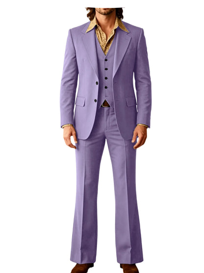 Retro Bell-Bottom Three-Piece Suit