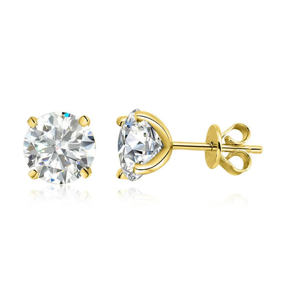 18K Plated 0.1-3CT Moissanite Stud Earrings