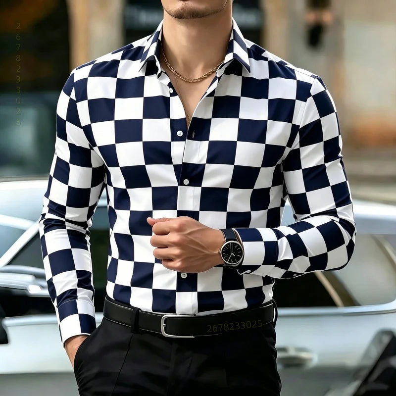 Men Smart Casual Business Shirt