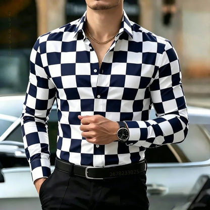 Men Smart Casual Business Shirt