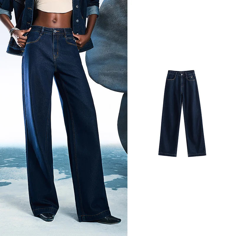 Toyouth Mid-Waist Wide-Leg Jeans