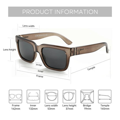 Polarized UV400  Retro Rectangle Sunglasses