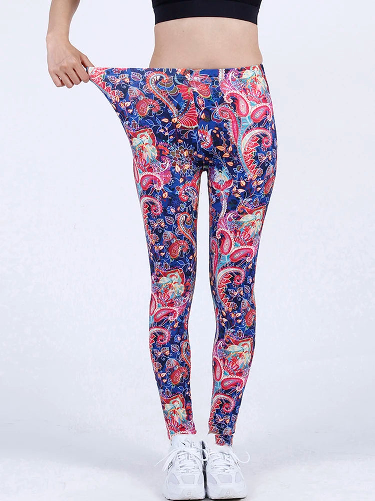 Floral Print High-Waist Jeggings